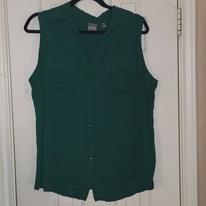 SOHO Button-up Blouse, Green